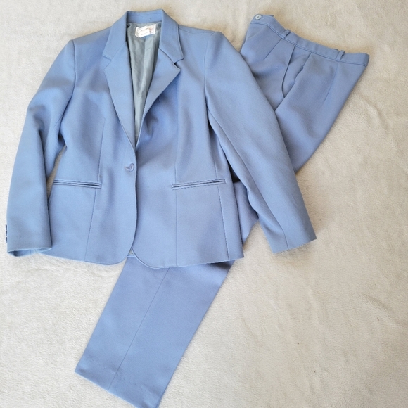 Vintage Levi's Bend Over Suit Light Blue 70s 80s Blazer High Rise Pants 8 10 - Picture 2 of 9